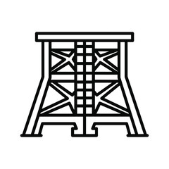 Mining headframe tower icon. industrial shaft structure vector design