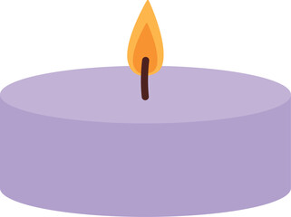 A purple candle with a single flame on top
