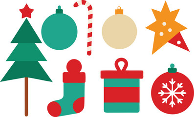 set of christmas icons