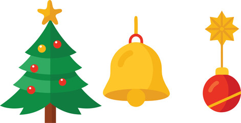 christmas tree with balls and ribbon