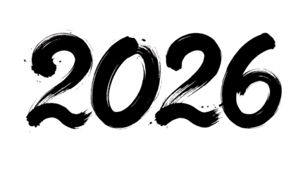 New Year's material_Handwritten calligraphy for 2026