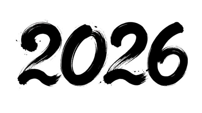 New Year's material_Handwritten calligraphy for 2026
