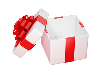 Open giftbox on transparent background. 3D illustration