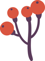 A red flower with purple stems