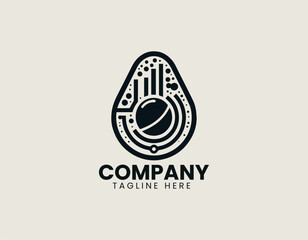 Avocado analytics concept with clean data theme forming modern black vector logo