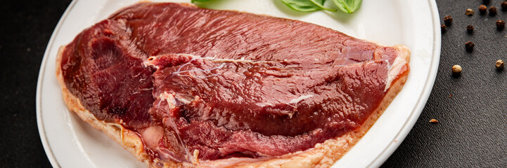 Duck breast raw poultry meat natural product tasty snack fresh delicious gourmet food background on the table rustic top view copy space