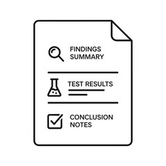 Science research report document outline with findings and results