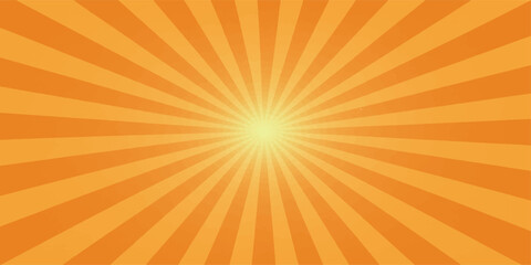 Vibrant orange sunburst background with radial lines and light center