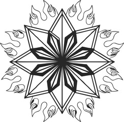 black and white star