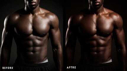 Belly Silhouette Transformation Shows Dramatic Fitness Progress in a Training Setting With High-Quality Presentation