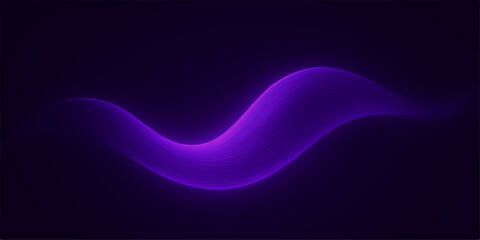 Abstract purple light wave on dark background for modern design concepts