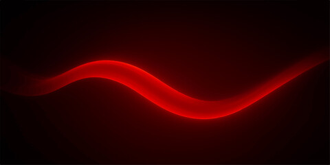 Abstract red light wave on dark background for futuristic design