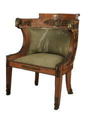 Neoclassical Armchair: Antique Wood & Bronze Furniture