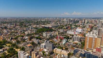 Vista Aérea da Cidade de Curitiba, Centro, Paraná, Brasil