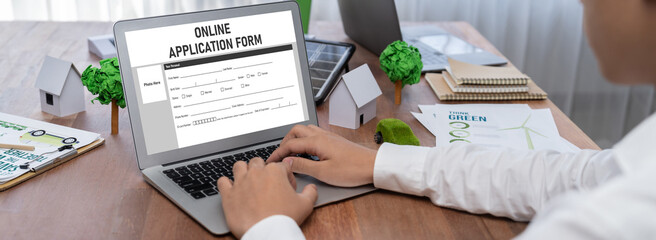 Online application form for brisk registration on the internet website