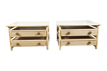 Natural Bamboo Wood Side Tables Interior Decor Furnishings