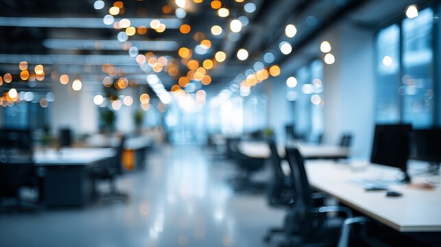 Modern office space glows with soft, inviting light, perfect for showcasing collaboration and innovation, an inspiring workspace for teams to thrive in