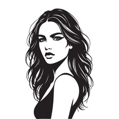 A girl laughing.  Vector illustration.
