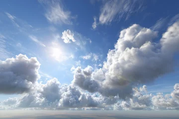 Ingelijste posters Huisarts Heller Himmel mit Sonne und dynamischen Wolkenformationen  © LElik83