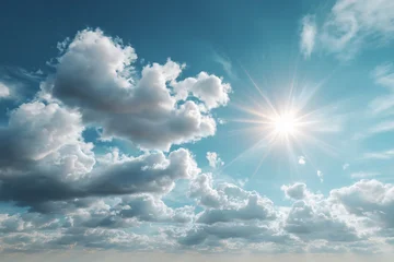 Ingelijste posters Huisarts Heller Himmel mit Sonne und dynamischen Wolkenformationen  © LElik83