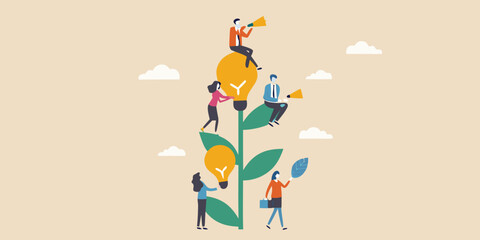 Business team growing ideas and innovation together for success