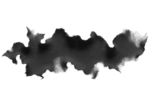 Textured Gray Ink Splatter isolated on a transparent background