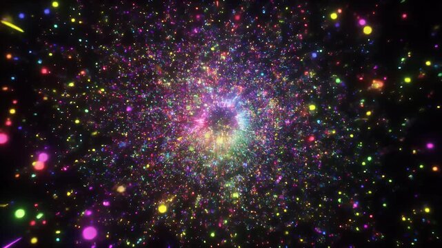 Radioactive Neon Rainbow Implosion &ndash; Hyper-Vibrant Particle Shockwave