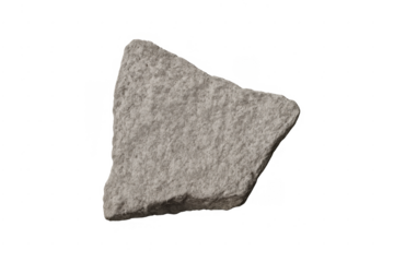 Gray stone fragment displaying textured rock geology