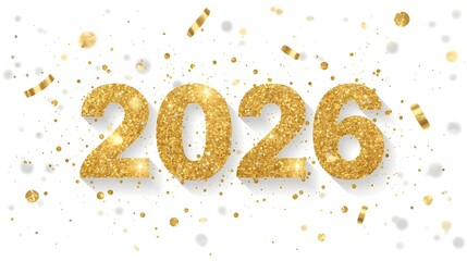 Golden Glitter “2026” New Year Illustration