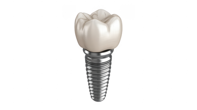 Dental implant with ceramic crown isolated on a transparent background 1