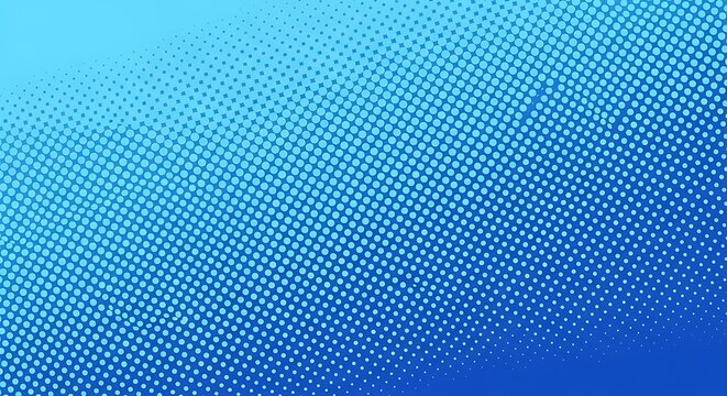 Stylish blue halftone background with gradient effect for modern design projects, offering a vibrant and dynamic backdrop for creative visuals