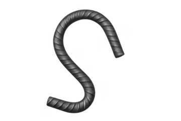 Steel rebar s-hook construction material on transparent background