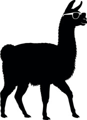 Cool llama silhouette with sunglasses © Collect Silhouettes