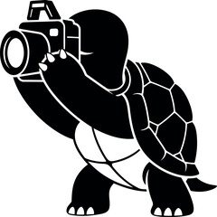 Turtle photographer capturing moment