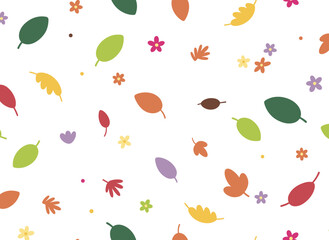 An abstract autumn leaf in a contemporary botanical collection, featuring bundled foliage and various fall leaves, presented as a trendy stylized nature decoration in a flat vector illustration set