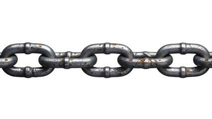 Fototapeta premium Heavy metal chain links isolated on transparent background