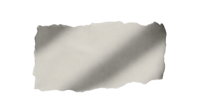 Torn paper with diagonal gradient, isolated on white isolated on transparent background