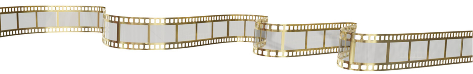 movie stripe film  golden background cinema video isolated - 3d rendering