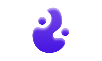 Abstract Organic Fluid Shape with Neon Glow