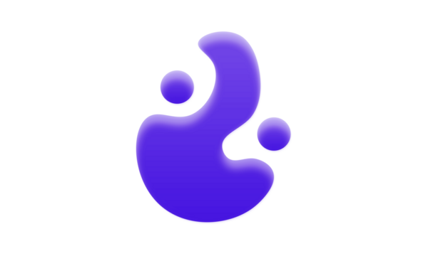 Abstract Organic Fluid Shape with Neon Glow