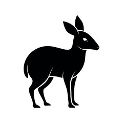 Mara Patagonian Hare Black Silhouette Vector Illustration