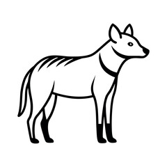 Brown Hyena Outline Vector Illustration