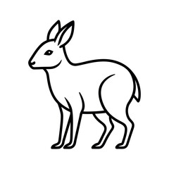 Mara Patagonian Outline Vector Illustration