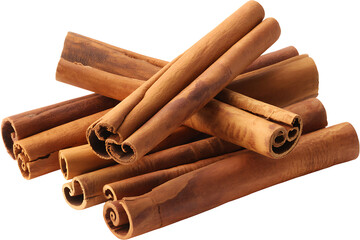 Cinnamon Sticks Isolated on Transparent Background Aromatic Spice
