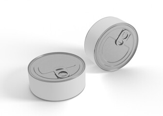Short Tuna Tin Can Mockup for Product Designers