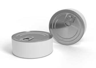 Short Tuna Can Mockup for Food Packaging