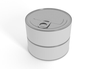 Short Tuna Can Mockup with Pull Tab Lid
