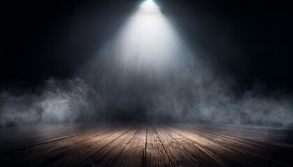 dark smoky room with spotlight