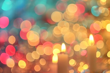 Obraz premium Candle pattern bokeh effect background backgrounds lighting gold.