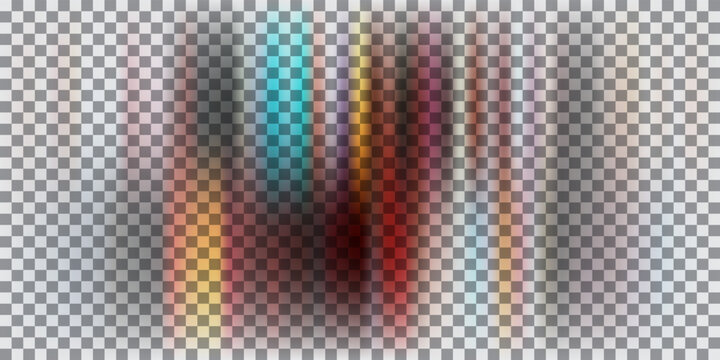 Abstract background with vertical light leaks in various colors, including blue, red, yellow, and purple, set against a transparent checkerboard pattern